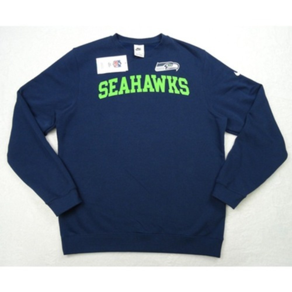 Seattle Seahawks Nike Sweatshirt Mens Size Medium Blue Crew Neck Pullover NFL